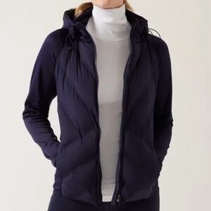 Navy Athleta Inlet Hybrid Puffer Jacket EUC